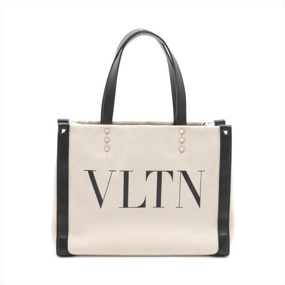 Valentino Garavani Handbags - Sold out ❌Valentino Garavani VLTN Canvas & leather 2 way tote bag black x beige